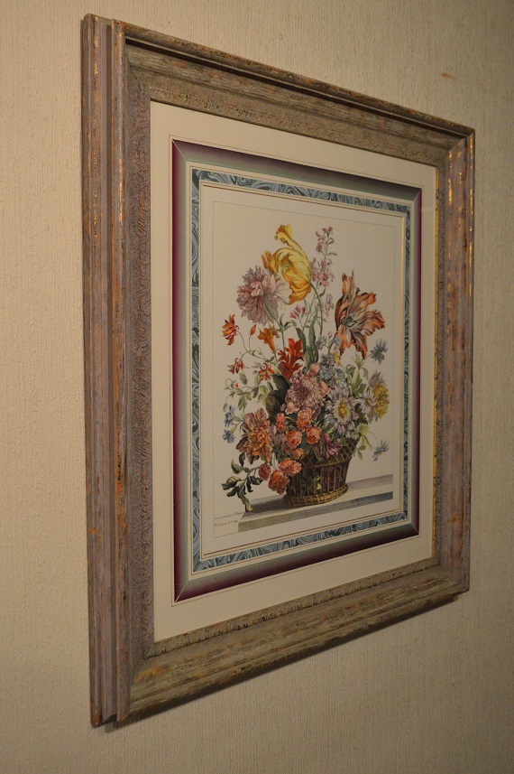 アンティーク額絵 Picture flower | アンティーク家具のオークハウス